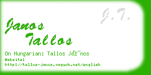 janos tallos business card